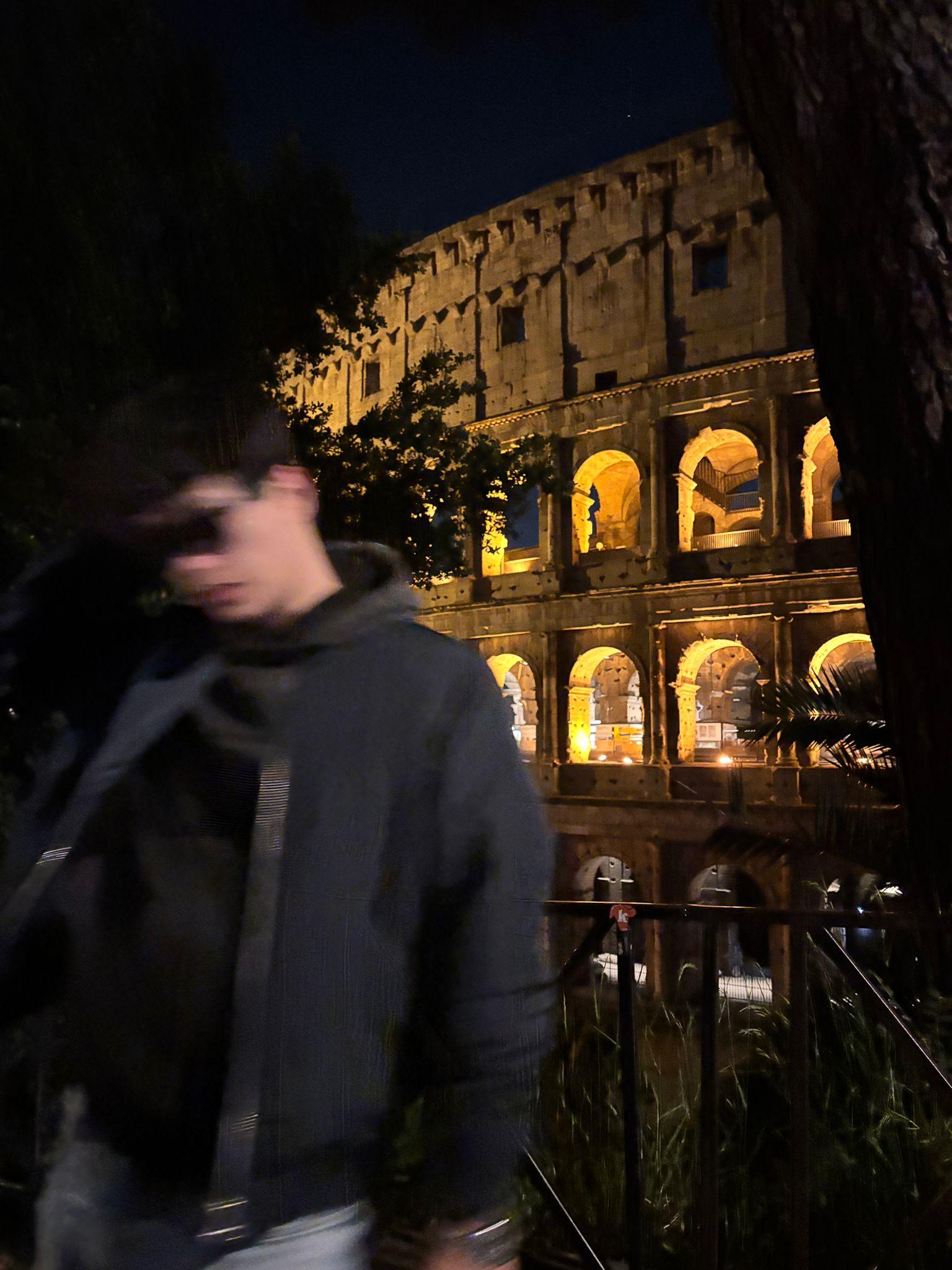 Rome at night, near the Colosseum